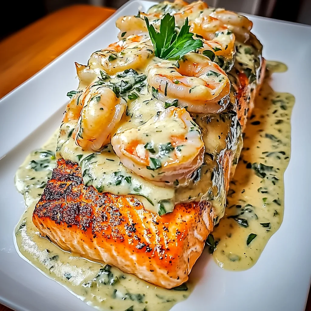 Creamy Tuscan Shrimp Stuffed Salmon Recipe