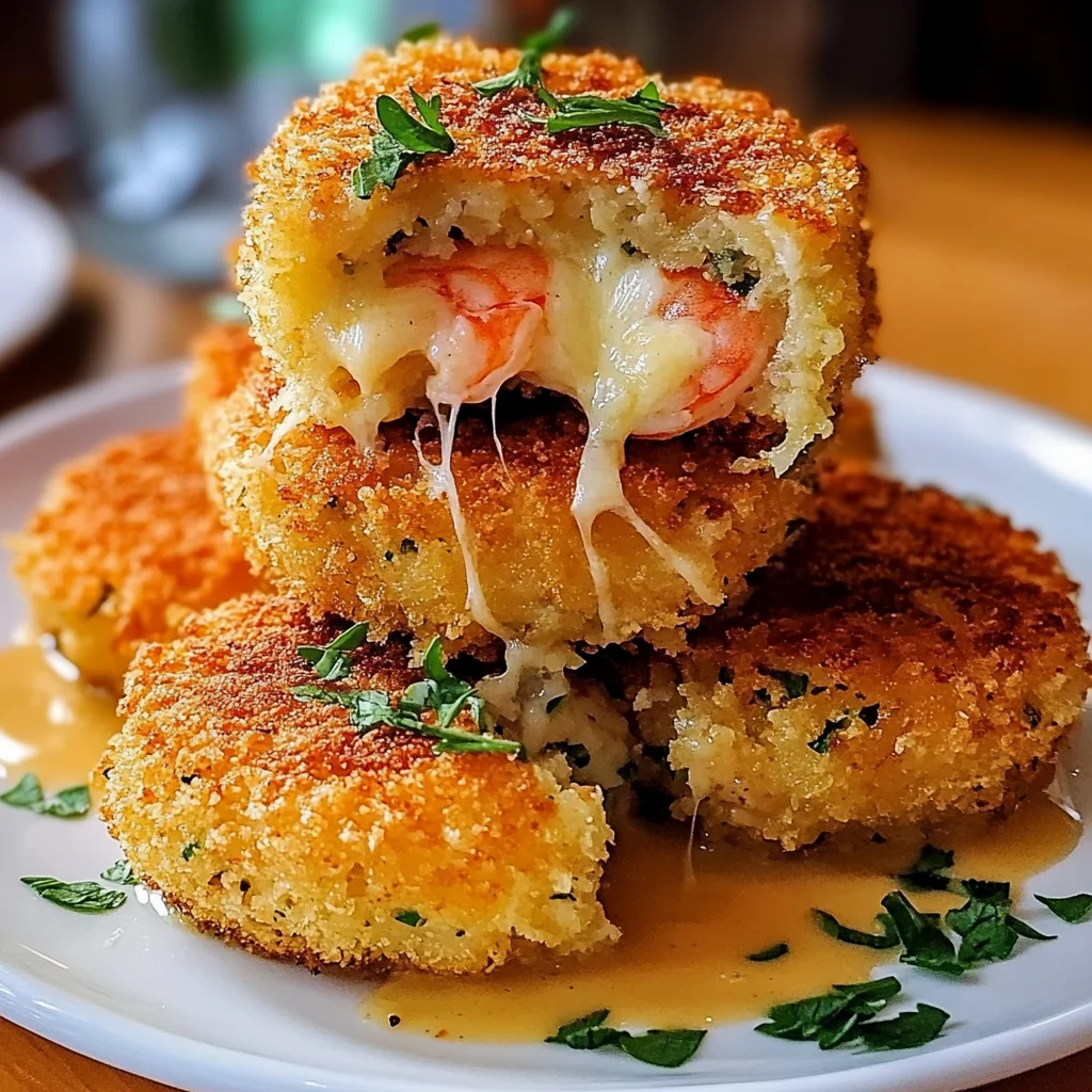 Crispy Shrimp &amp; Mozzarella Stuffed Seafood Cakes Recipe