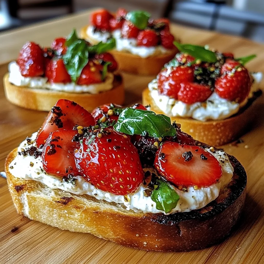 Delicious Crostini with Whipped Brie and Roasted Strawberries Recipe