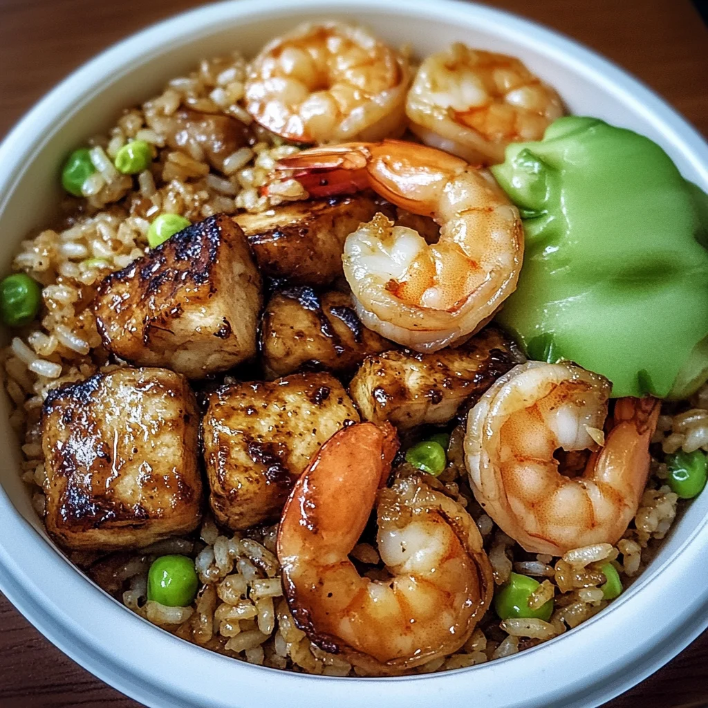 Delicious Hibachi Chicken &amp; Shrimp Fried Rice Bowl Recipe