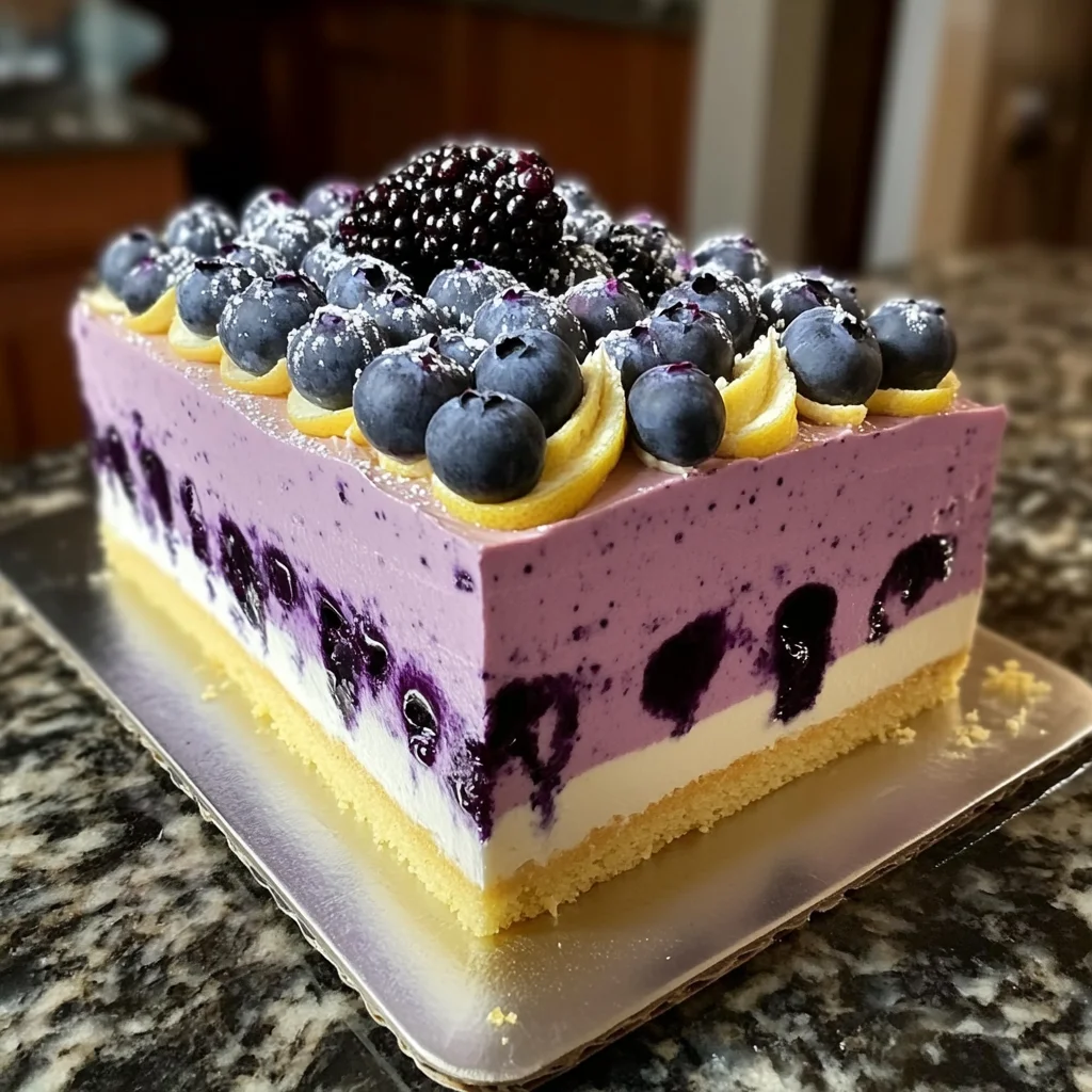 Delicious Lemon Blueberry Mousse Cake Recipe