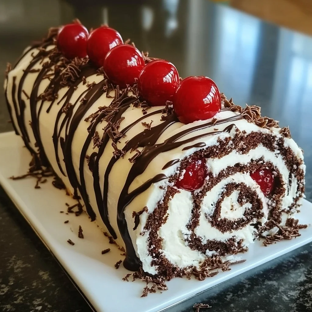 Deliciously Decadent Black Forest Roll Cake Recipe