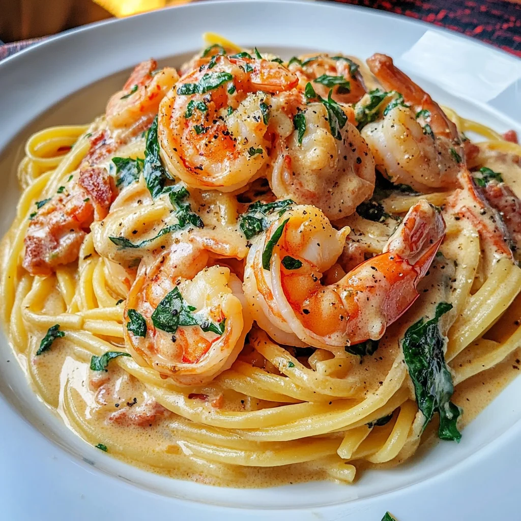 Easy Creamy Tuscan Shrimp Pasta Recipe