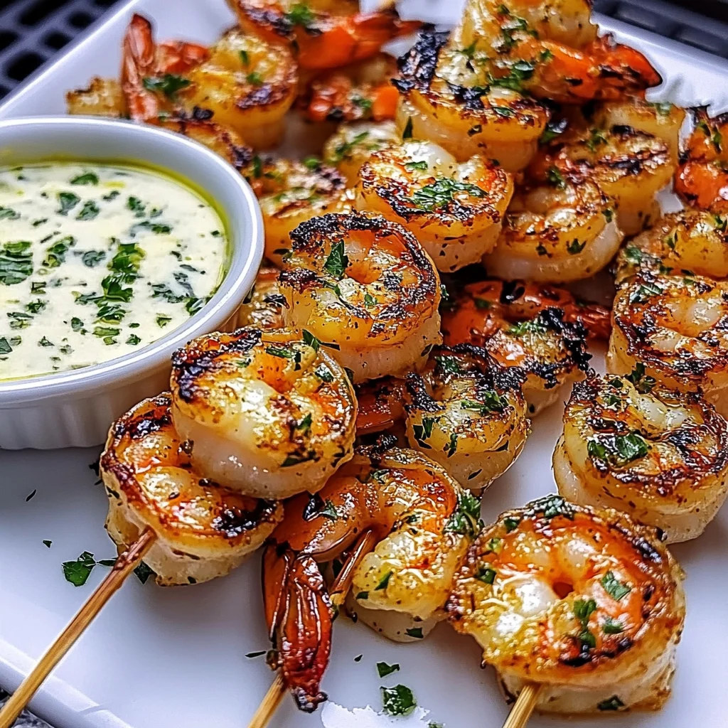 Garlic Butter Grilled Shrimp Skewers Recipe