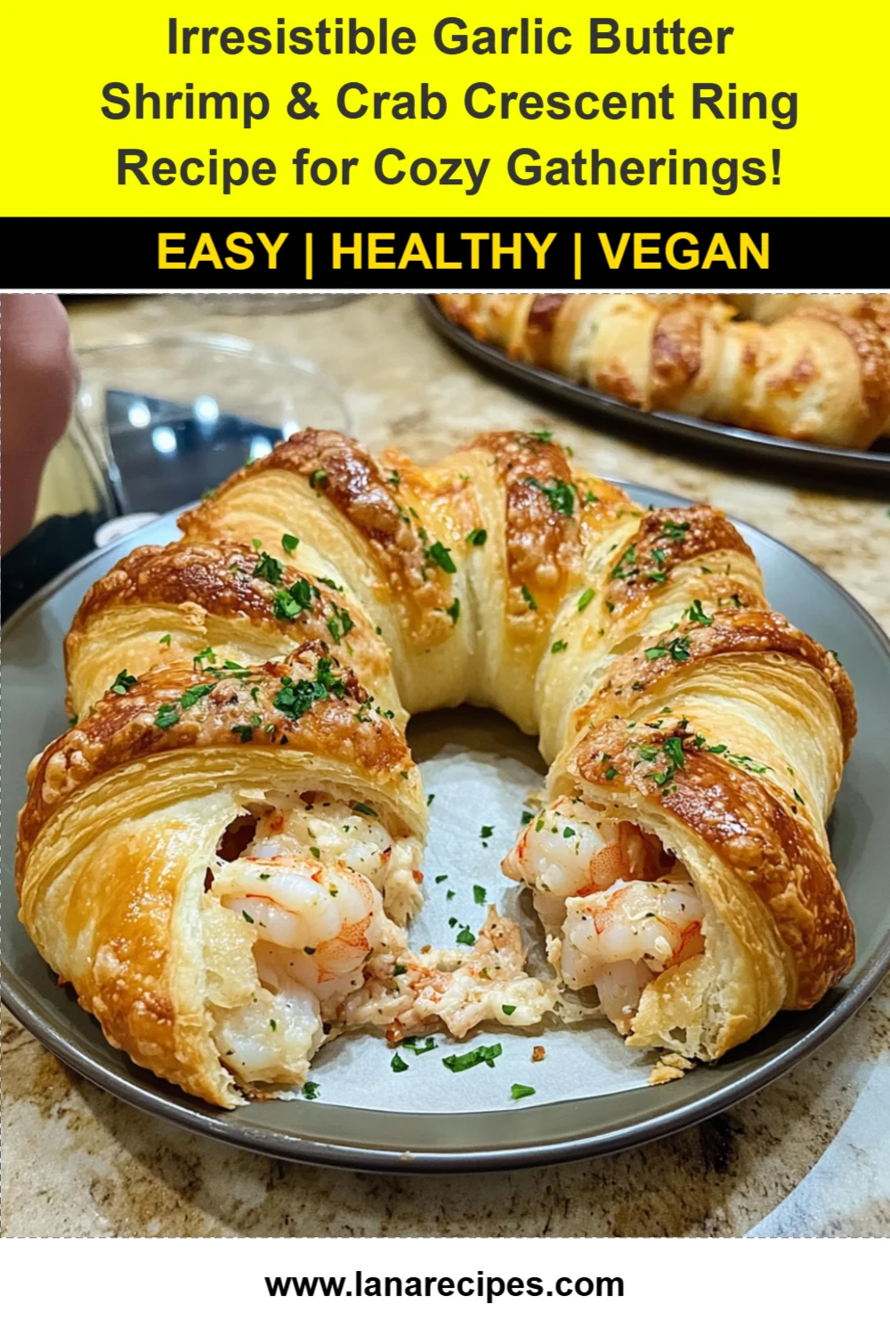 Irresistible Garlic Butter Shrimp & Crab Crescent Ring Recipe for Cozy Gatherings!