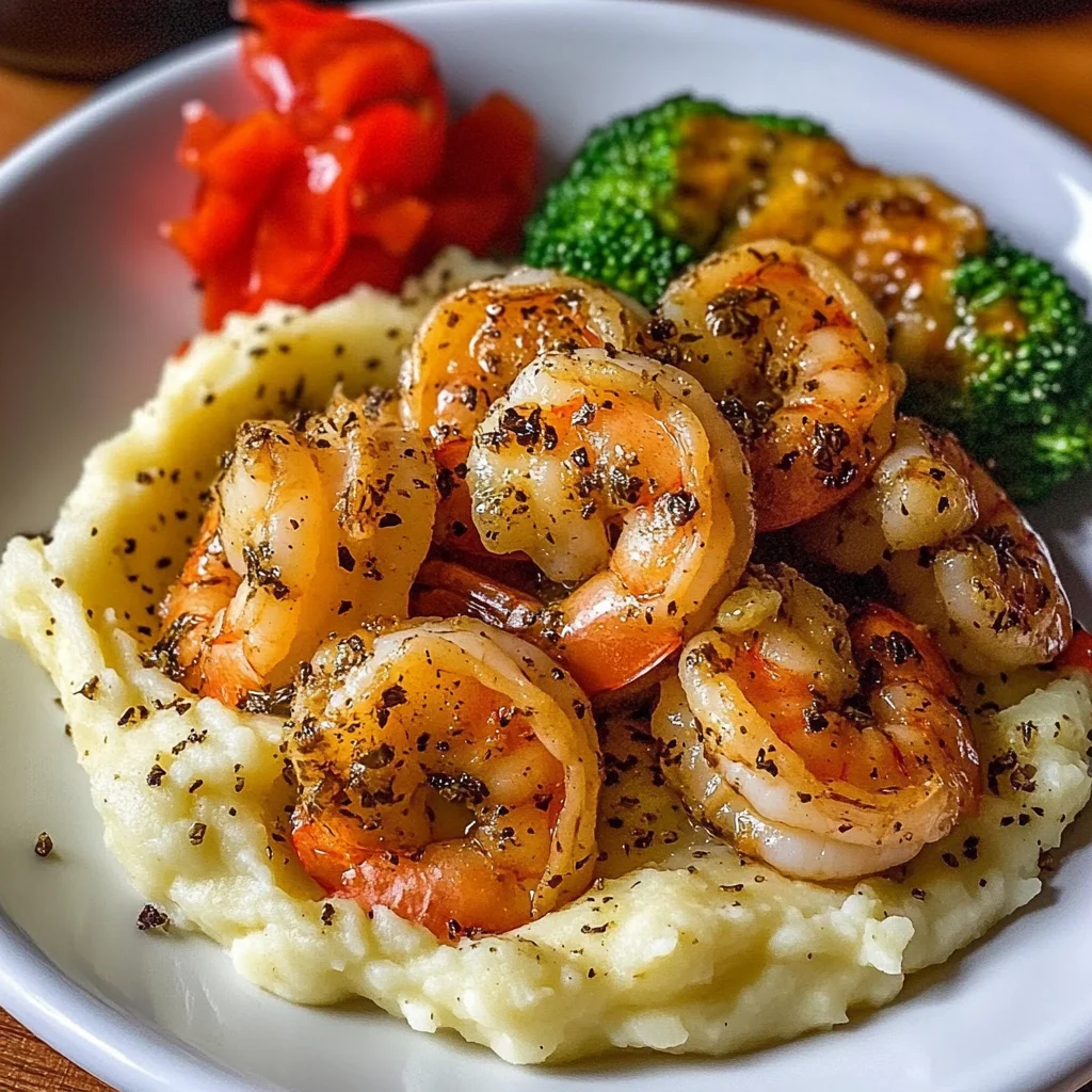 Garlic Herb Butter Shrimp with Creamy Mashed Potatoes Recipe
