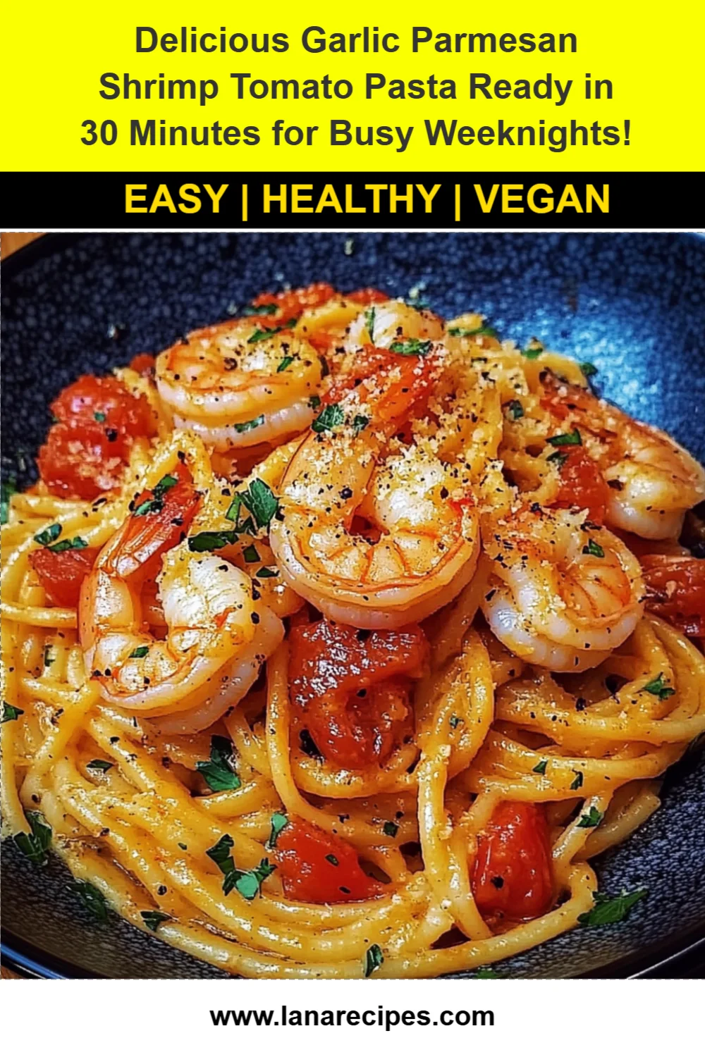 Delicious Garlic Parmesan Shrimp Tomato Pasta Ready in 30 Minutes for Busy Weeknights!