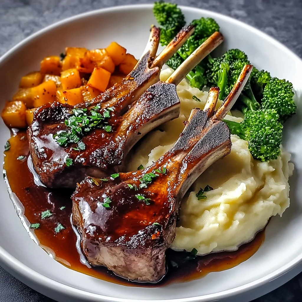 Honey Garlic Glazed Lamb Chops with Creamy Mashed Potatoes Recipe