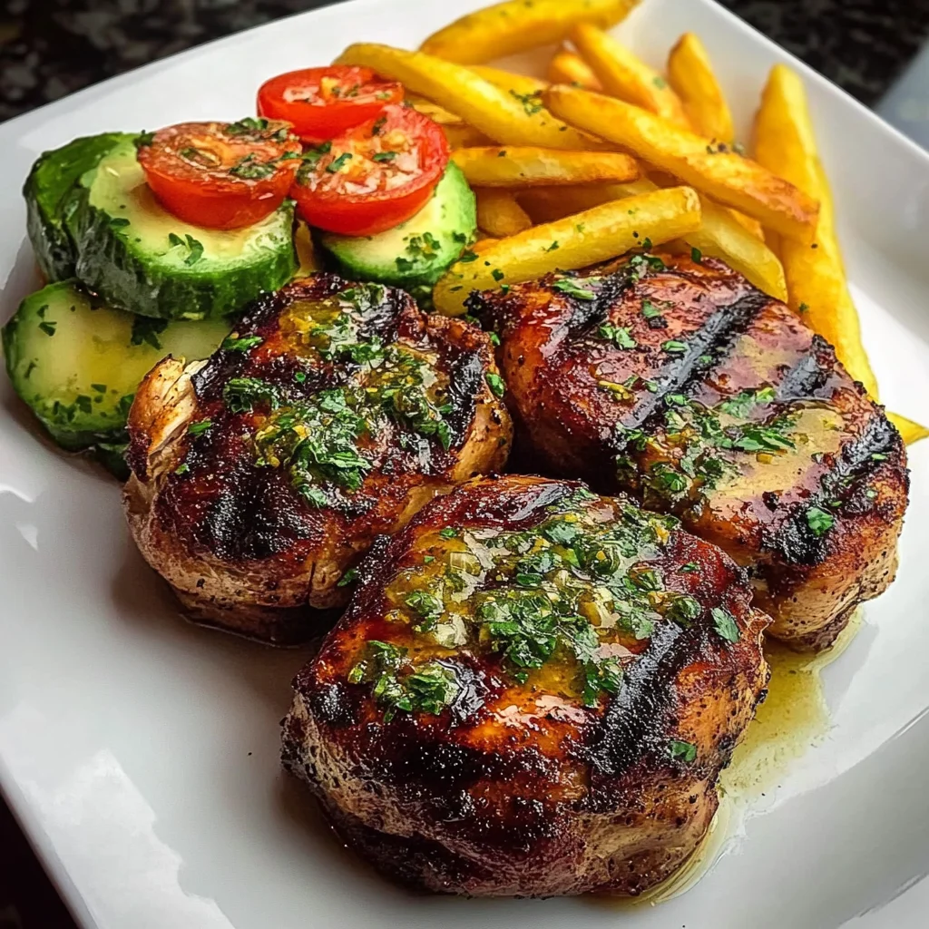 Smoky Grilled Chicken &amp; Crispy Fries Plate Recipe