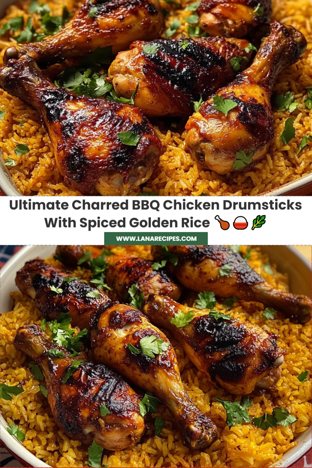 Ultimate Charred BBQ Chicken Drumsticks with Spiced Golden Rice Your Family Will Love!
