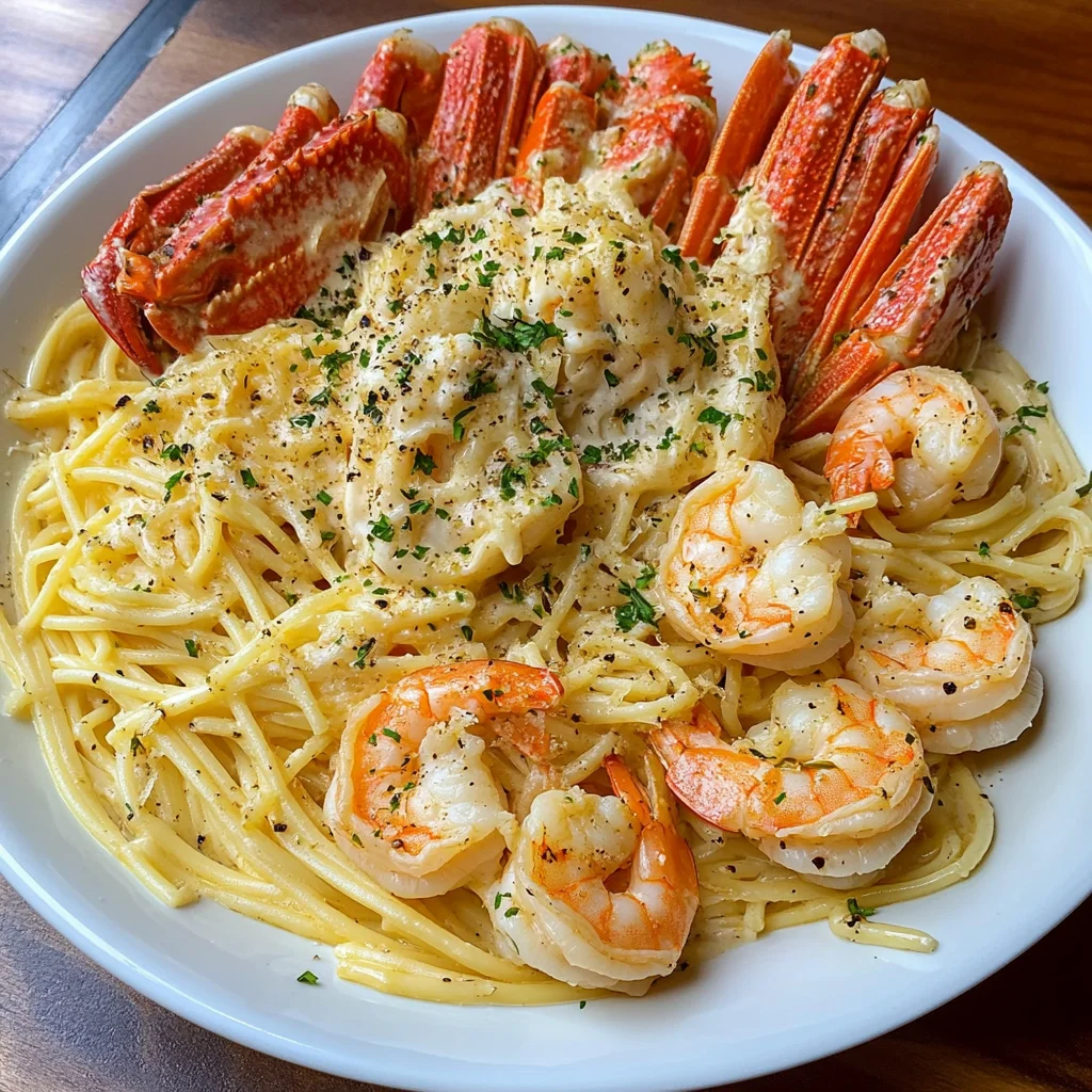 Ultimate Snow Crab &amp; Garlic Shrimp Alfredo Recipe