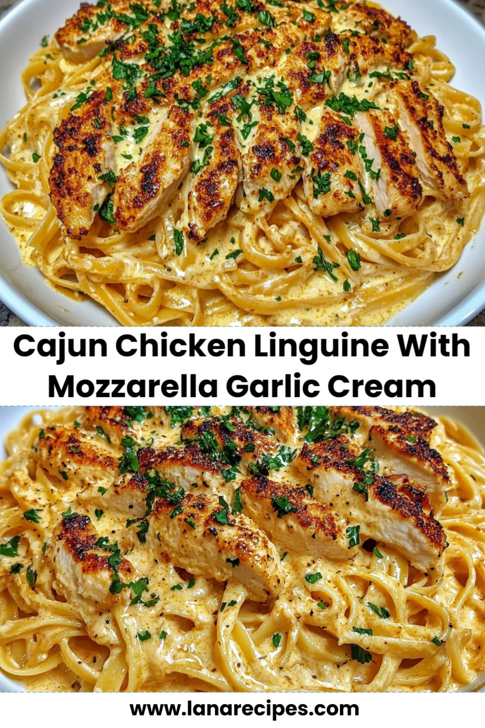 Cajun Chicken Linguine with Mozzarella Garlic Cream: A Quick and Comforting Delight