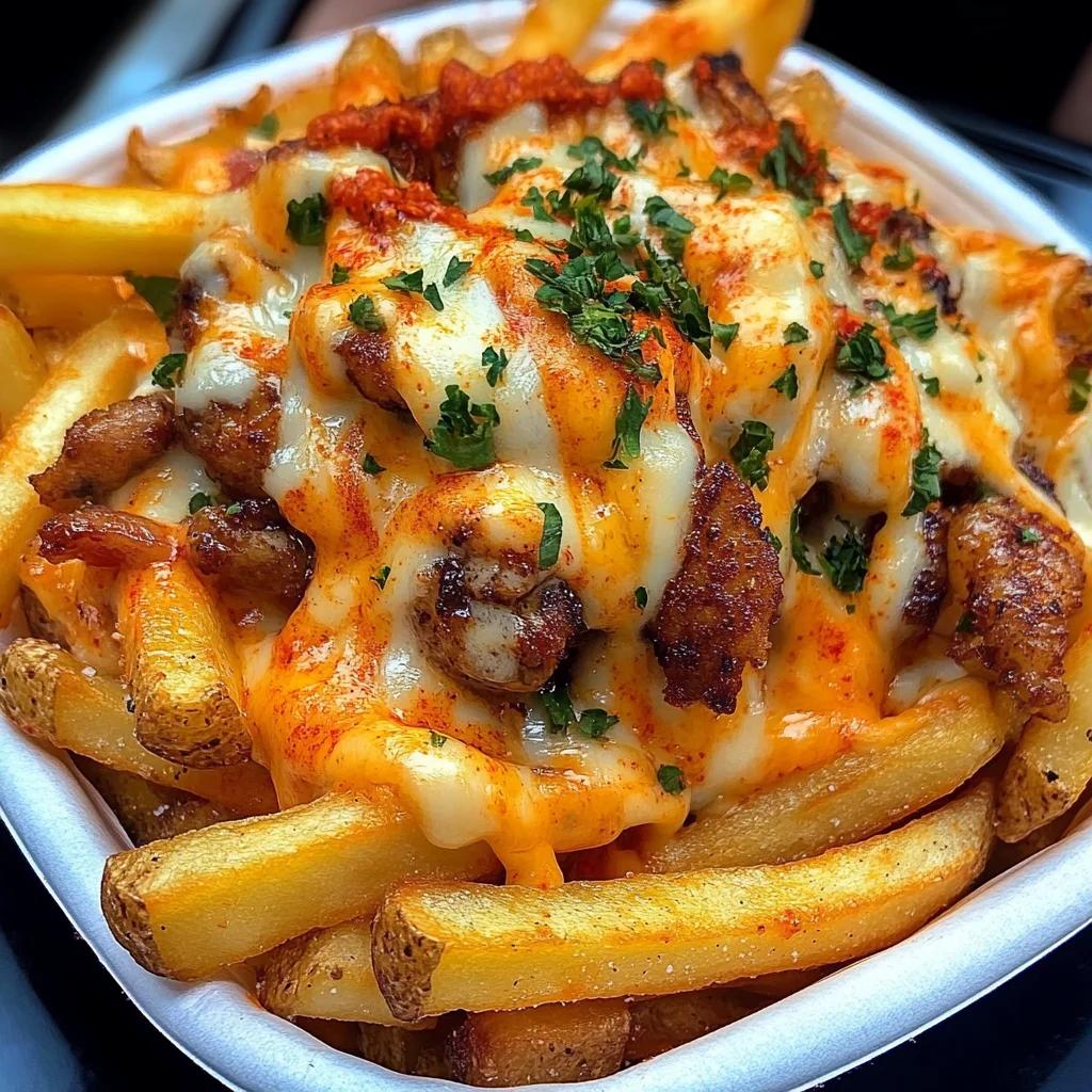 Cajun Surf &amp; Turf Loaded Cheese Fries Recipe