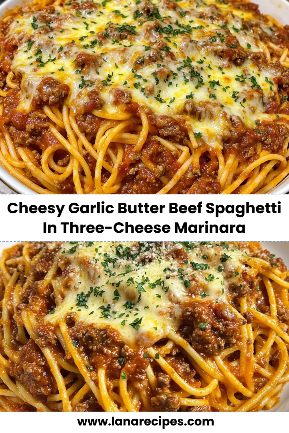 Cheesy Garlic Butter Beef Spaghetti in Three-Cheese Marinara You Must Try Tonight!