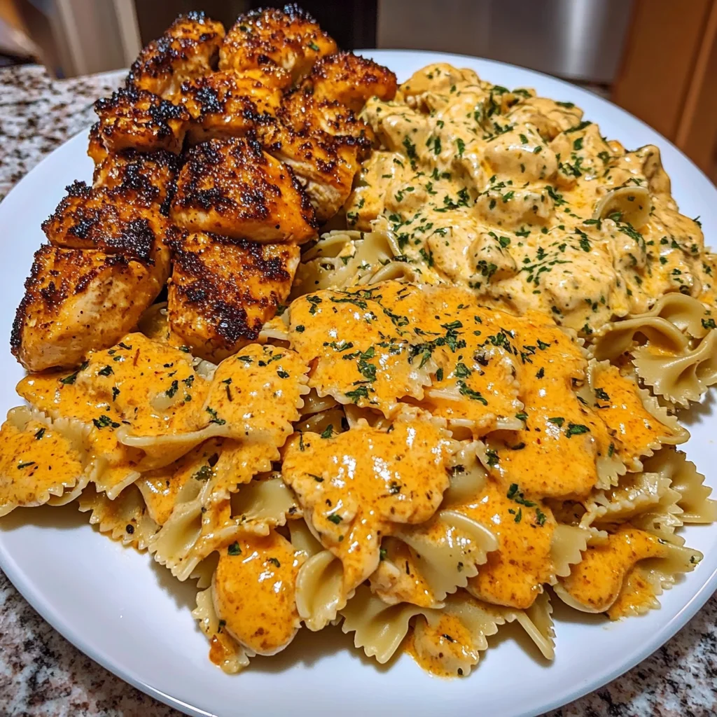 Cowboy Butter Chicken Bowtie with Creamy Three-Cheese Sauce Recipe