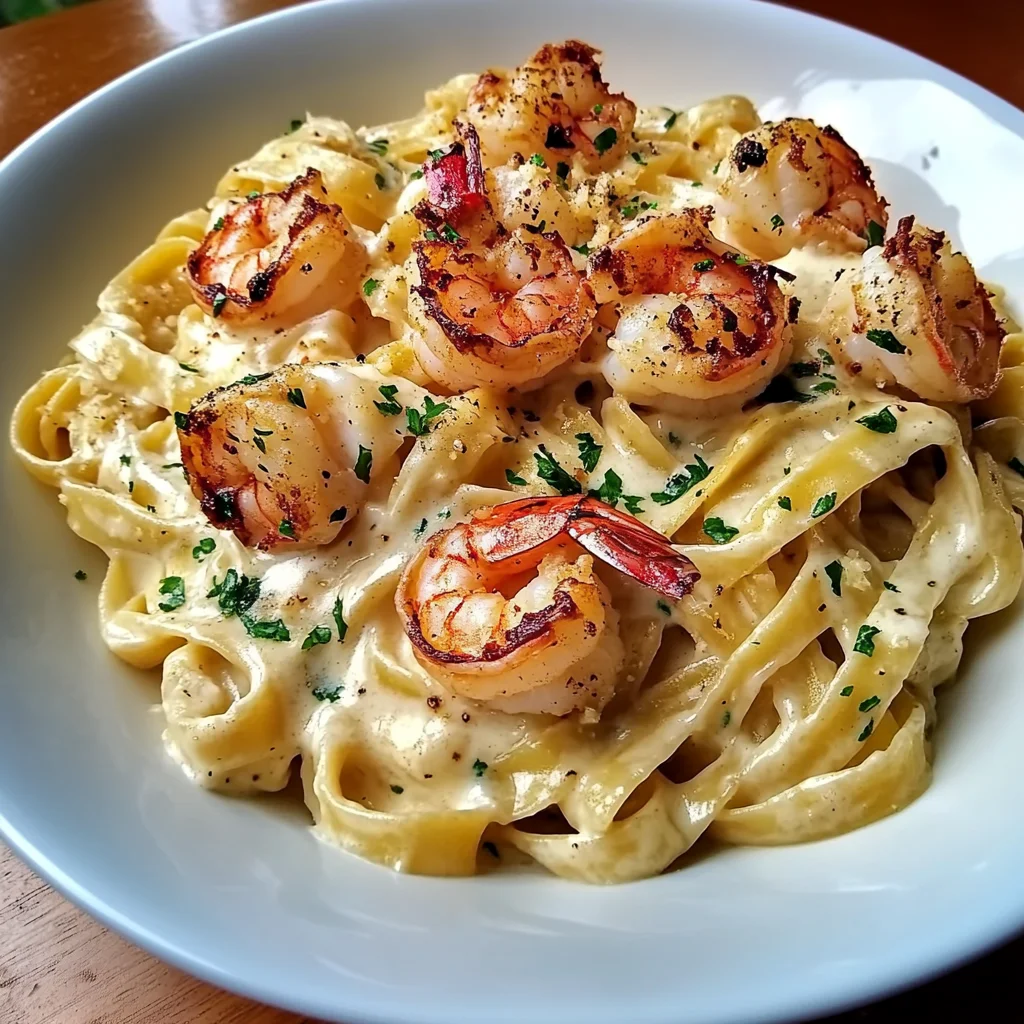 Creamy Garlic Parmesan Shrimp &amp; Lobster Fettuccine Alfredo Recipe