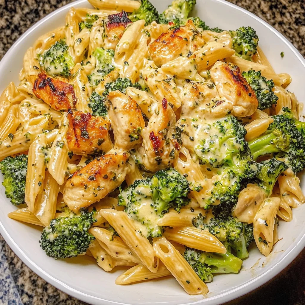 Creamy Garlic Tuscan Penne with Chicken and Broccoli Recipe