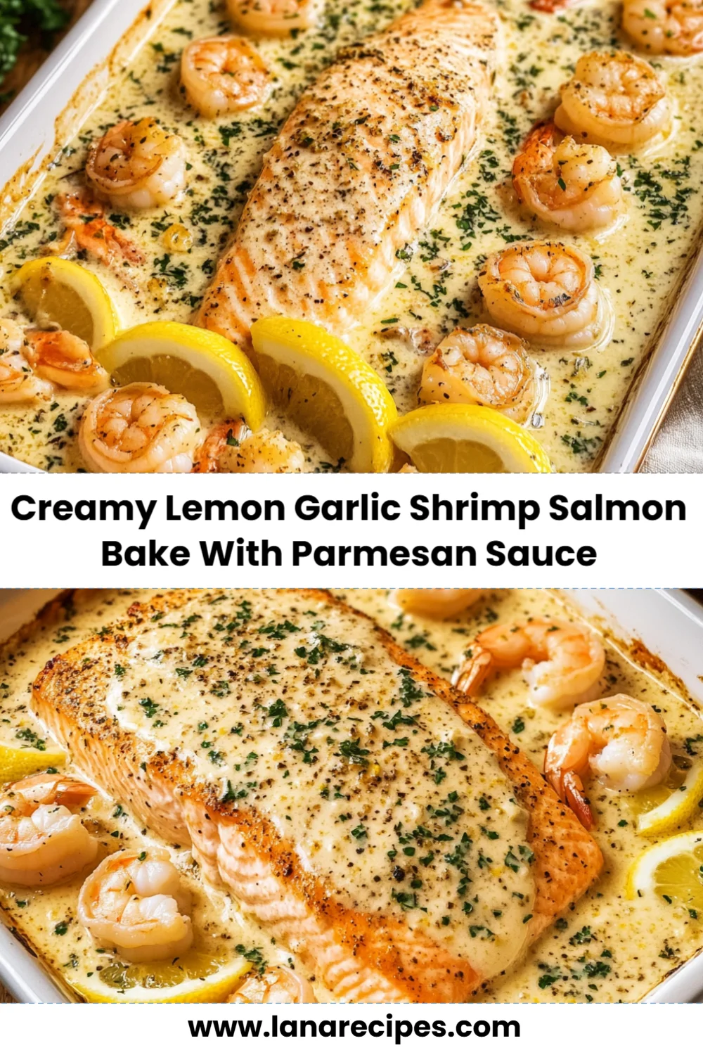 Creamy Lemon Garlic Shrimp Salmon Bake: A One-Pan Delight You’ll Love!