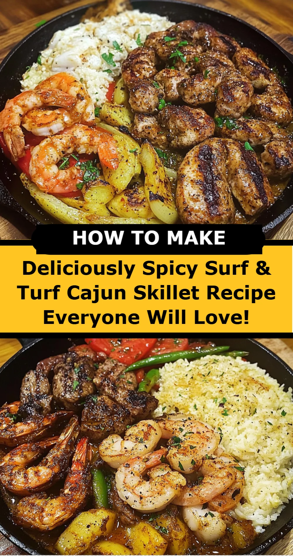 Deliciously Spicy Surf & Turf Cajun Skillet Recipe Everyone Will Love!