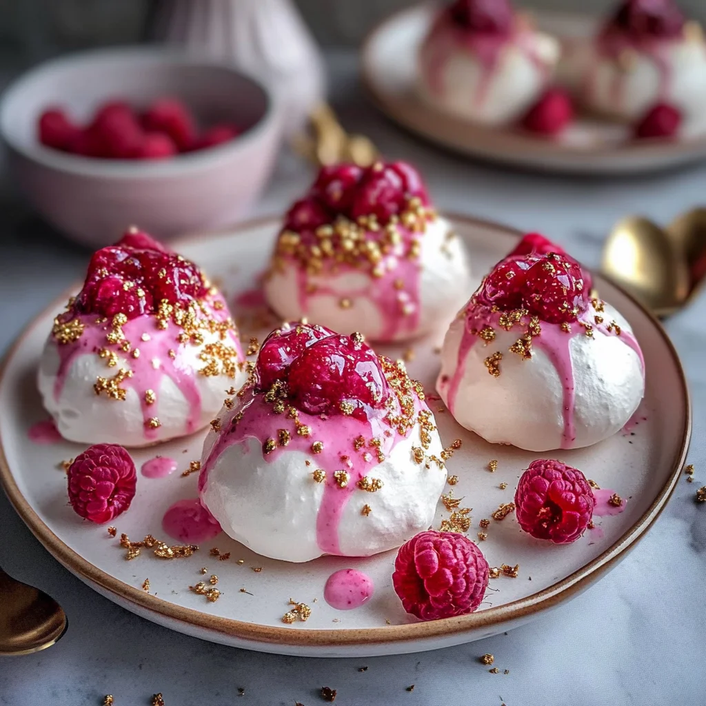 Delightful Rose Gold Raspberry Pavlova Bombs Recipe