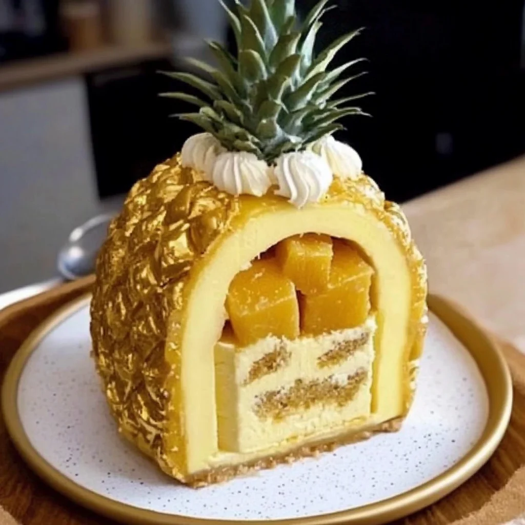 Golden Tropical Layer Cake Recipe (A Slice of Paradise)