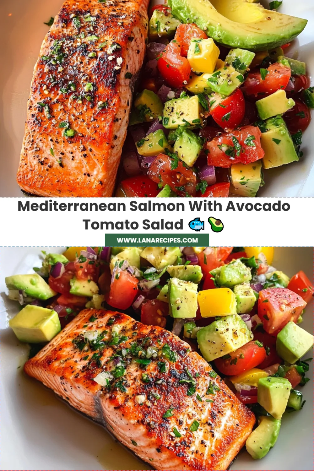 Mediterranean Salmon with Avocado Tomato Salad: A Quick and Delicious Recipe!