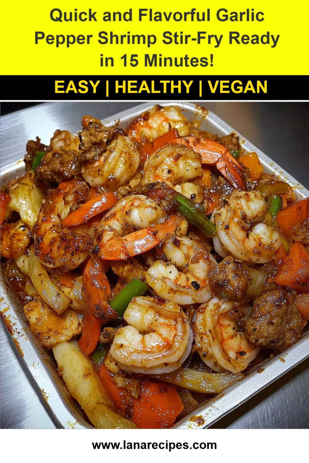 Quick and Flavorful Garlic Pepper Shrimp Stir-Fry Ready in 15 Minutes!