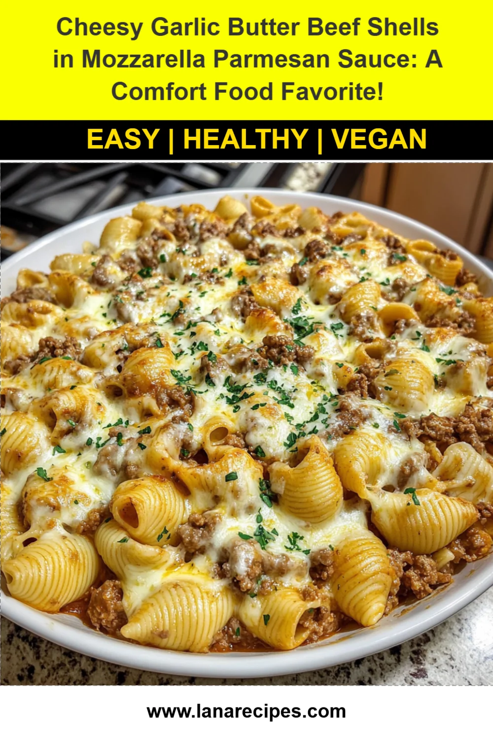 Cheesy Garlic Butter Beef Shells in Mozzarella Parmesan Sauce: A Comfort Food Favorite!