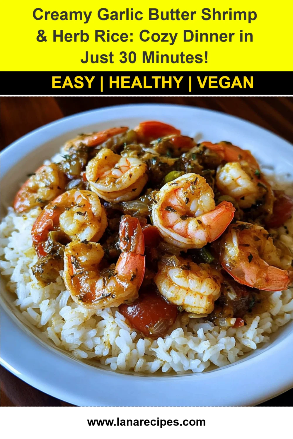 Creamy Garlic Butter Shrimp & Herb Rice: Cozy Dinner in Just 30 Minutes!