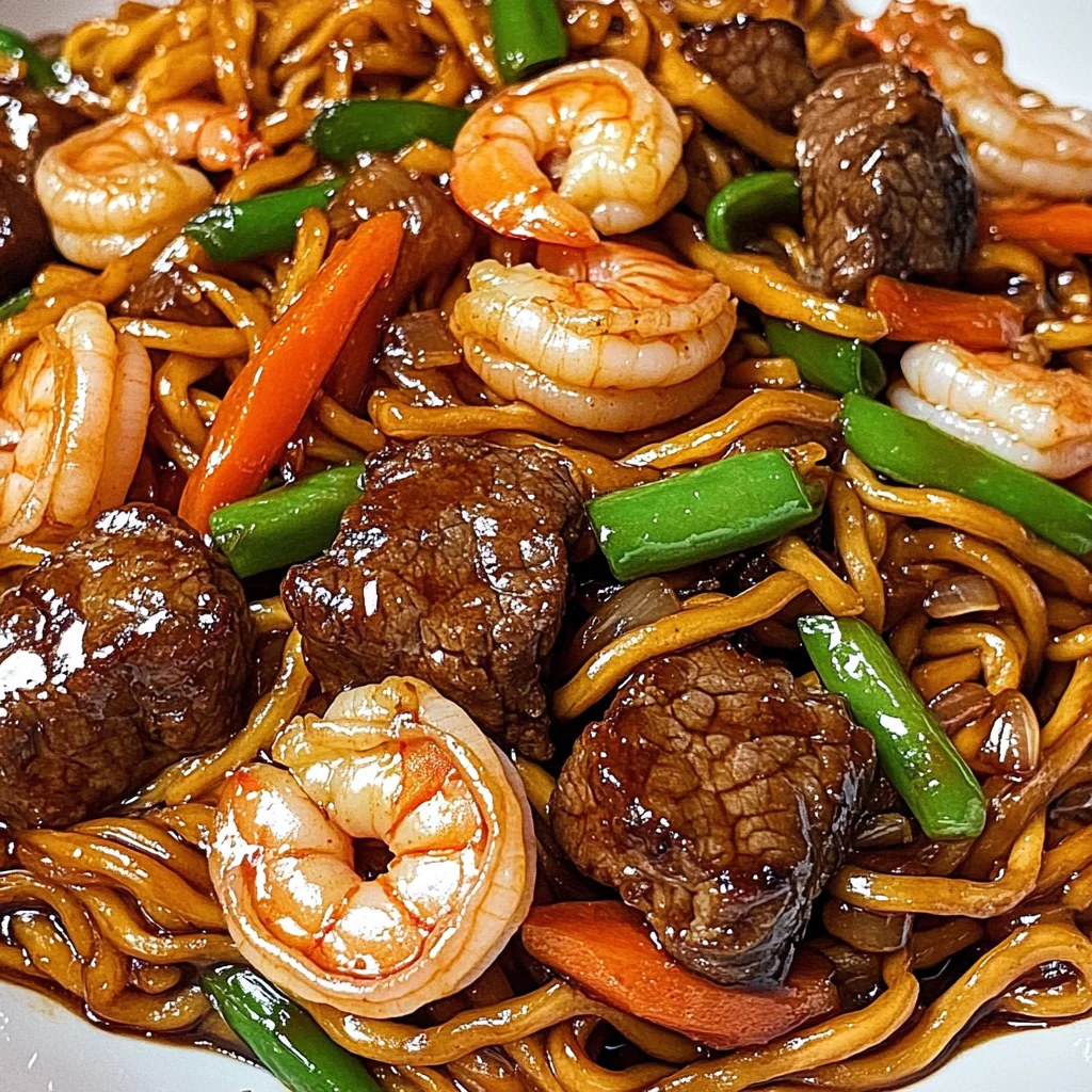 Delicious Saucy Steak & Shrimp Lo Mein Recipe