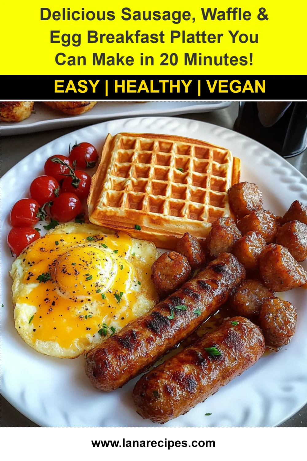 Delicious Sausage, Waffle & Egg Breakfast Platter You Can Make in 20 Minutes!