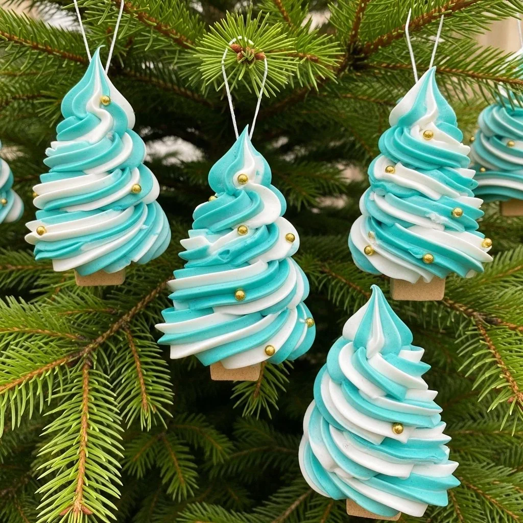 DIY Shaving Cream Christmas Trees Tutorial