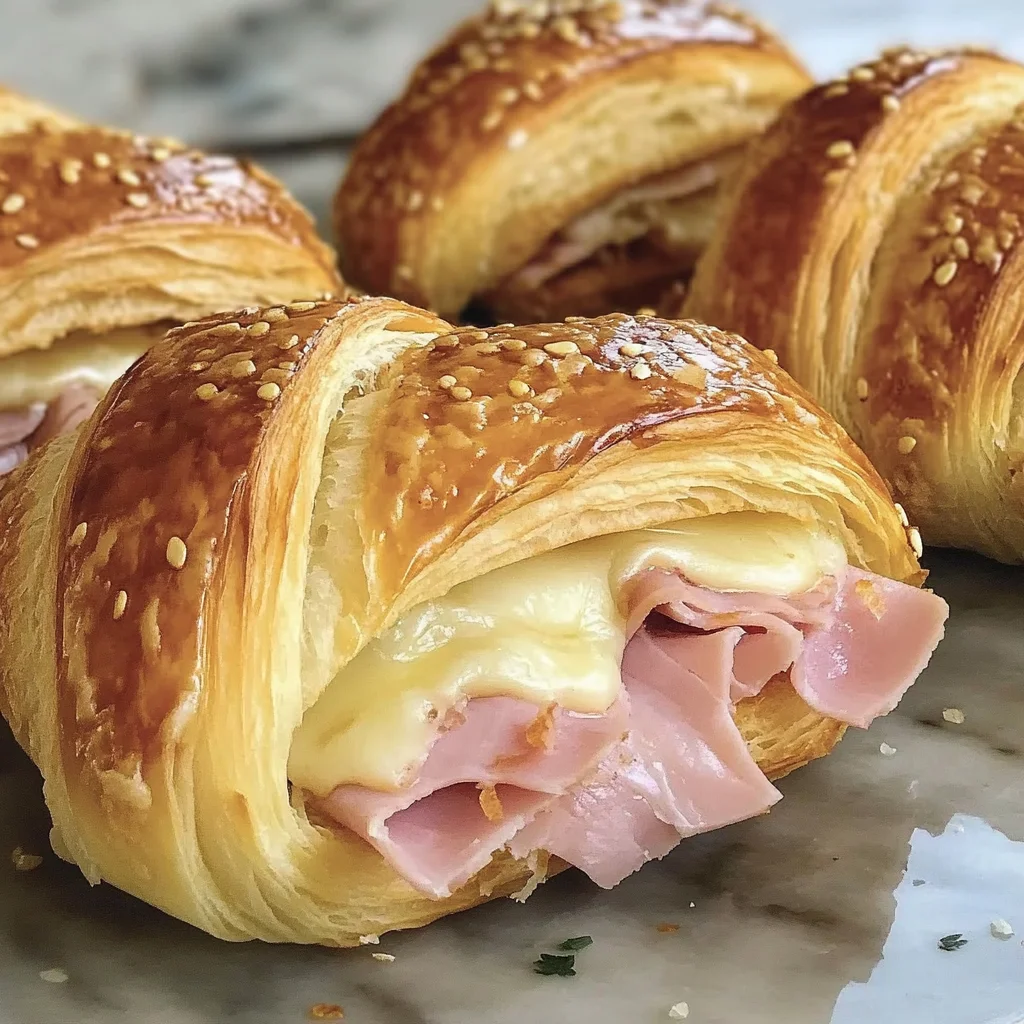 Easy Ham Cheese Croissant Sandwiches Recipe