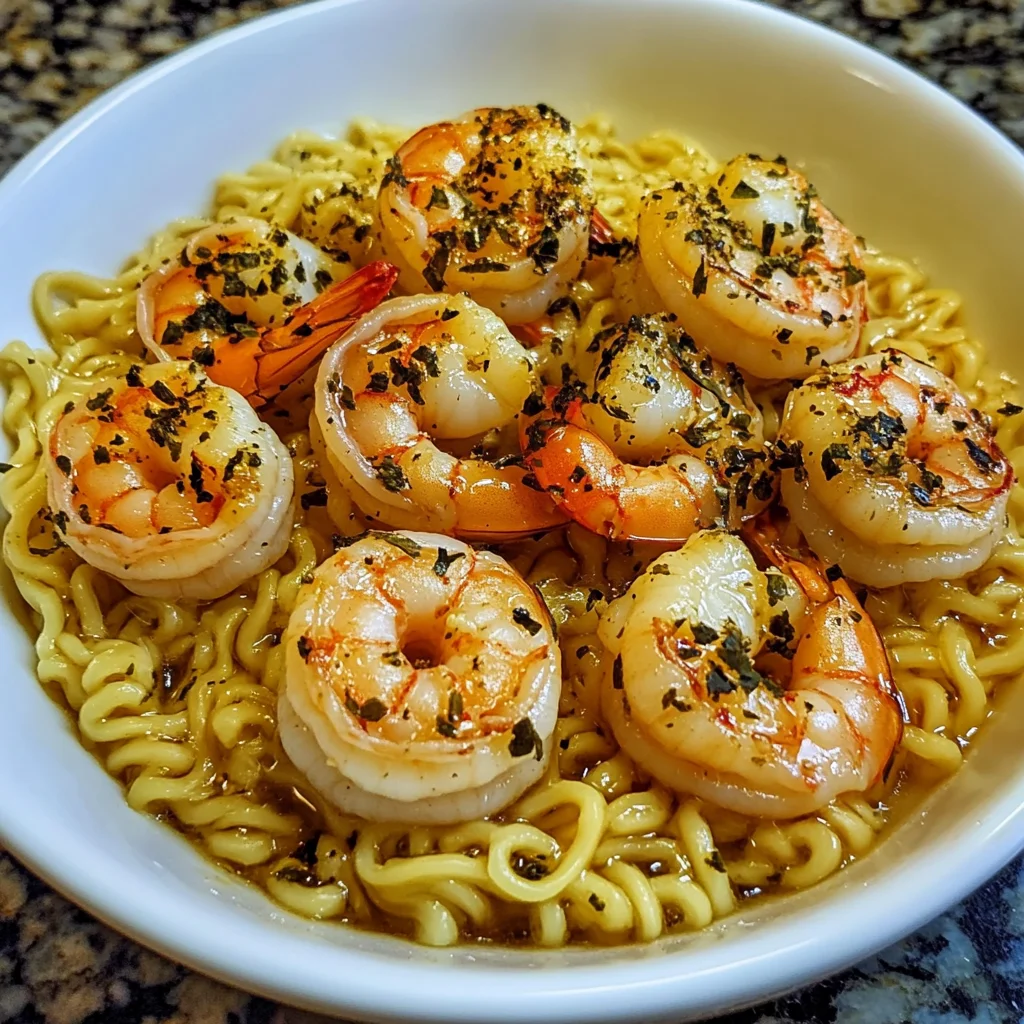 Garlic Butter Shrimp Ramen Noodles Recipe