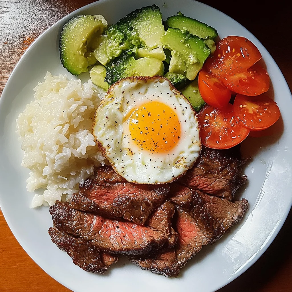 Juicy Beef Steak, Rice &amp; Jammy Egg Power Plate Recipe