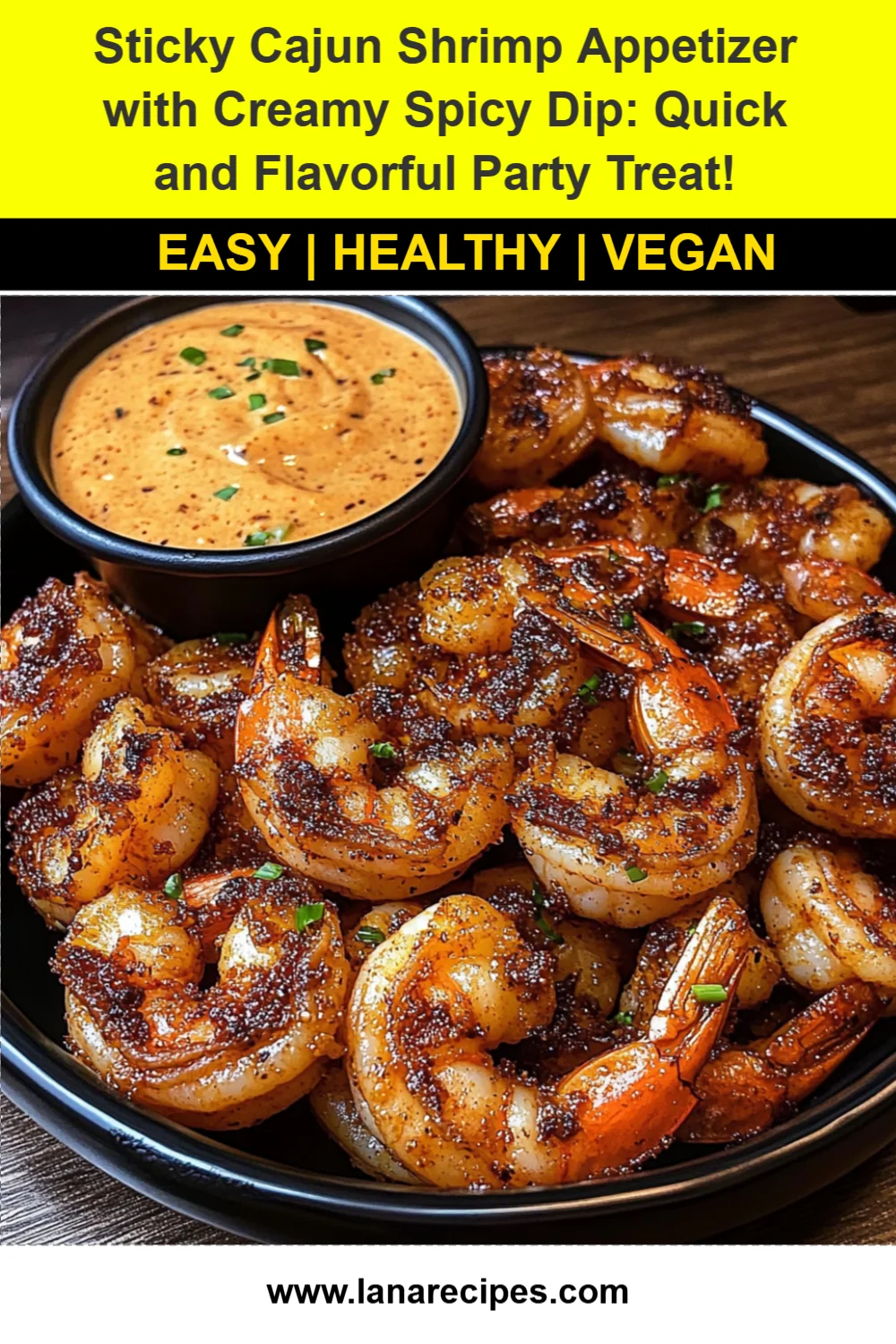 Sticky Cajun Shrimp Appetizer with Creamy Spicy Dip: Quick and Flavorful Party Treat!