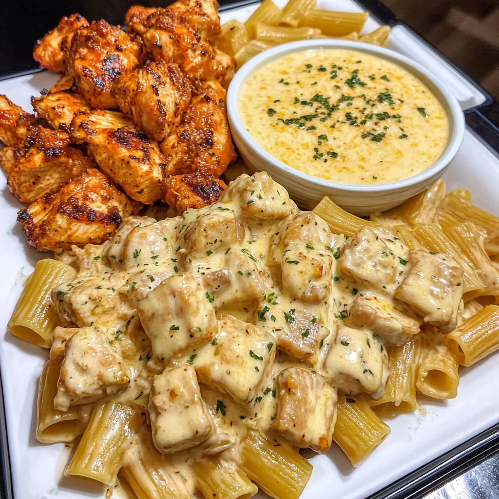 Velveeta Cajun Chicken Rigatoni in Four-Cheese Alfredo Cream Recipe
